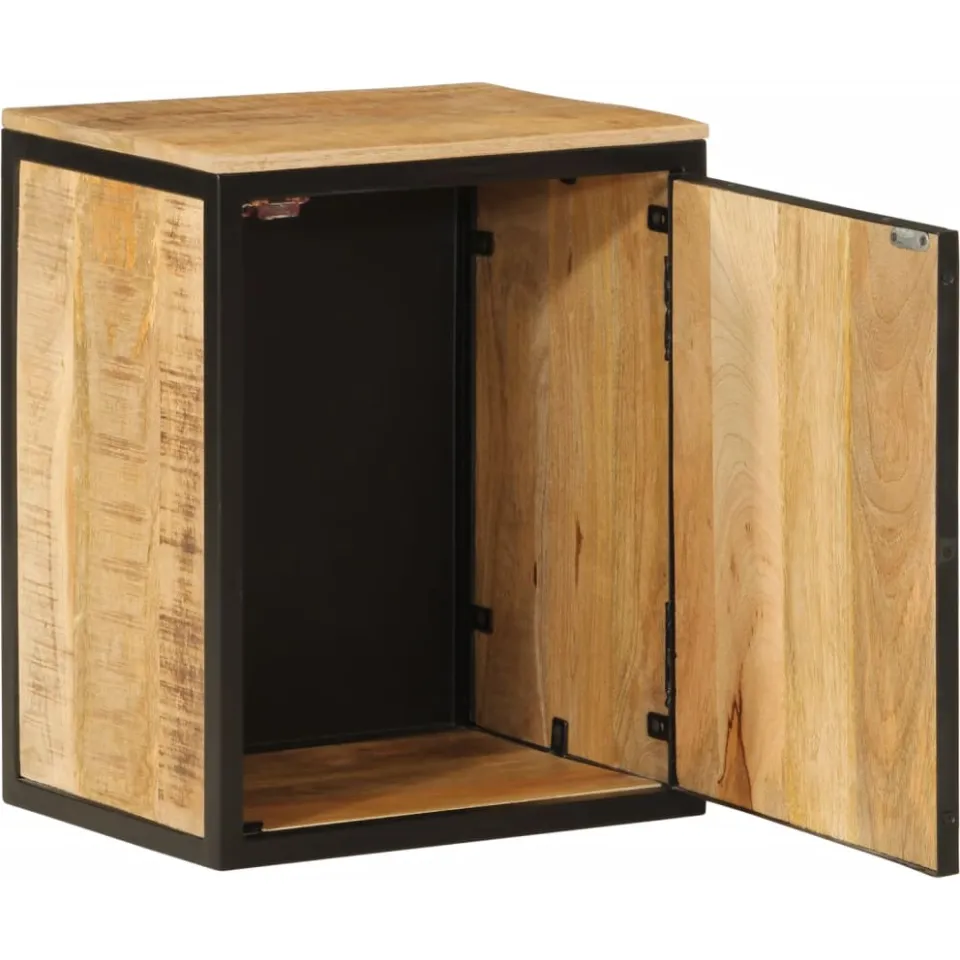 vidaXL Badkamerkast 40x30x50 cm massief mangohout en ijzer bruin, foto 2