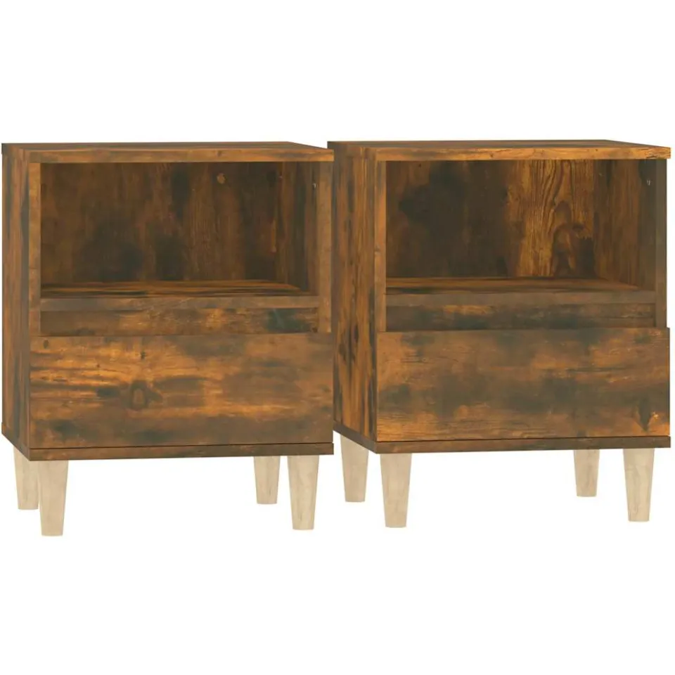vidaXL Nachtkastjes 2 st 40x35x50 cm gerookt eikenkleurig Bruin