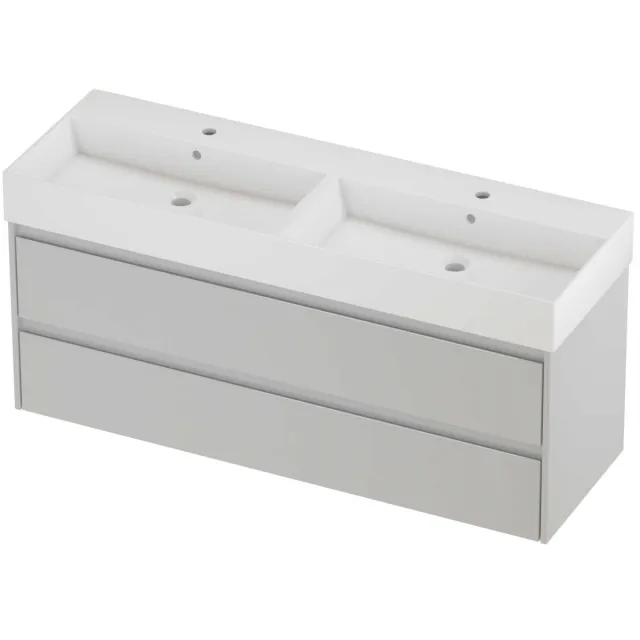 Proline Zara Badmeubelset Porselein Loft Dubbel 140x46x65 cm Glans Wit Glans Wit