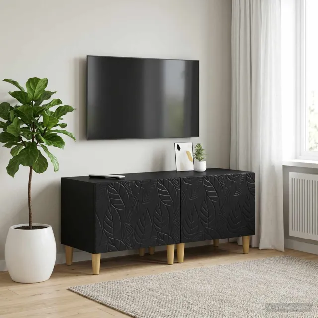 vidaXL Tv-meubel Zwart Bewerkt hout, foto 2