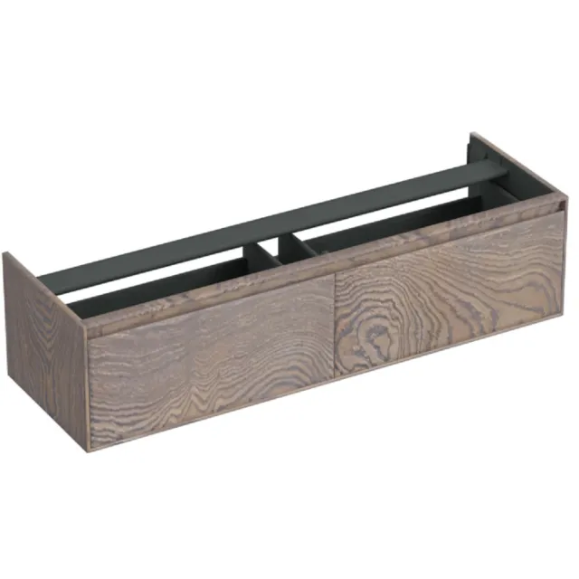 Forzalaqua Onderkast Forzalaqua Reno 160x51x40 Cm 2 Lades Softclose Eiken Silver Grey Bruin