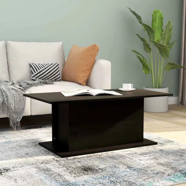 vidaXL Salontafel 102x55,5x40 cm bewerkt hout zwart, foto 2