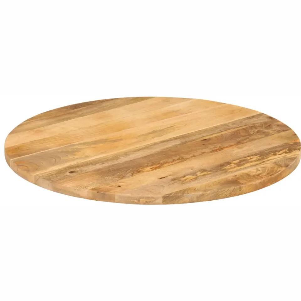 vidaXL Tafelblad rond Ø 70x3,8 cm massief ruw mangohout bruin, foto 2
