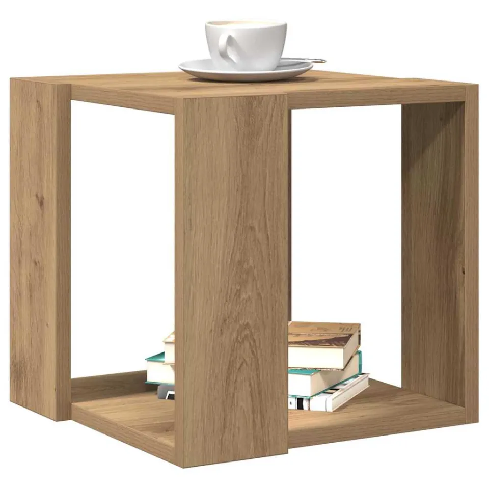 vidaXL Salontafel Artisan Eiken 32 x 32 x 30 cm Bewerkt hout Bruin