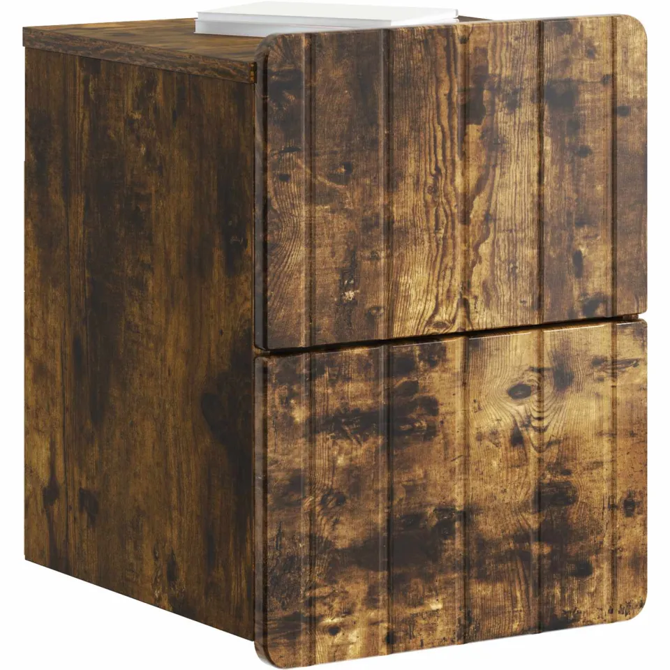 vidaXL Wandbeugel Bedkast 2 st Gerookt eiken 33 x 34,5 x 43 cm Bruin