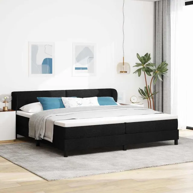 vidaXL Boxspringbed met hoofdeinde Zwart 200 x 200 cm Stof