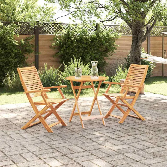 vidaXL Vouw Bistro Set 3 st Bruin Massief Acaciahout