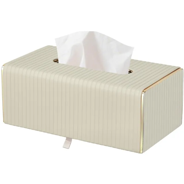 Famanu Doos voor cosmeticadoekjes, decoratieve zakdoekjesdoos, rechthoekig, voor eetkamer, badkamer, slaapkamer, kantoor, salontafel, auto wit