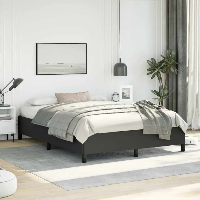 vidaXL Bedframe zonder matras zwart 152x203 cm Queen kunstleer