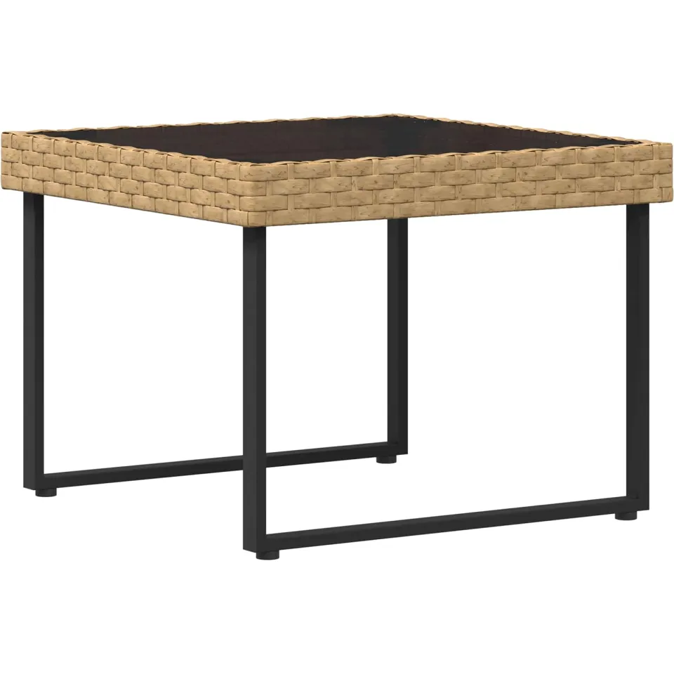 vidaXL Tuinbankenset 2 st Naturel Poly Rattan Staal, foto 3