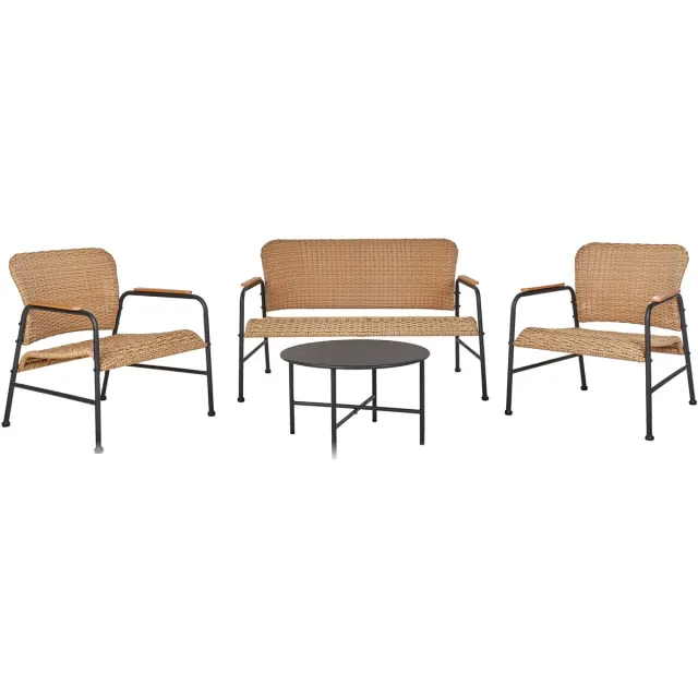 Beliani OFANTO - Loungeset 4-zits - Natuurlijk - PE rotan