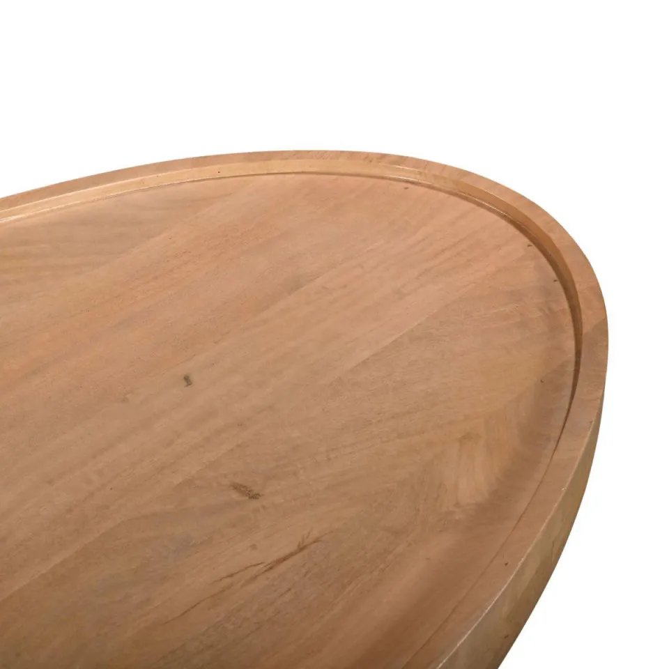 Giga Meubel Salontafel Sola Ovaal - Mangohout - Naturel - 120x65x39cm, foto 6