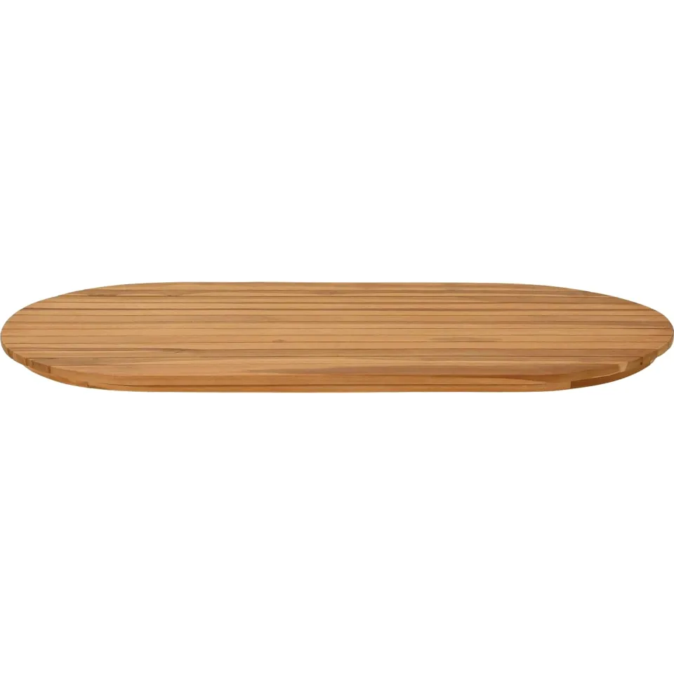 vidaXL Tafelblad 100 x 50 x 3,5 cm Ovaal Massief Teakhout Naturel Bruin