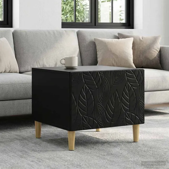 vidaXL Salontafel Zwart 50 x 49 x 40 cm Bewerkt hout, foto 2