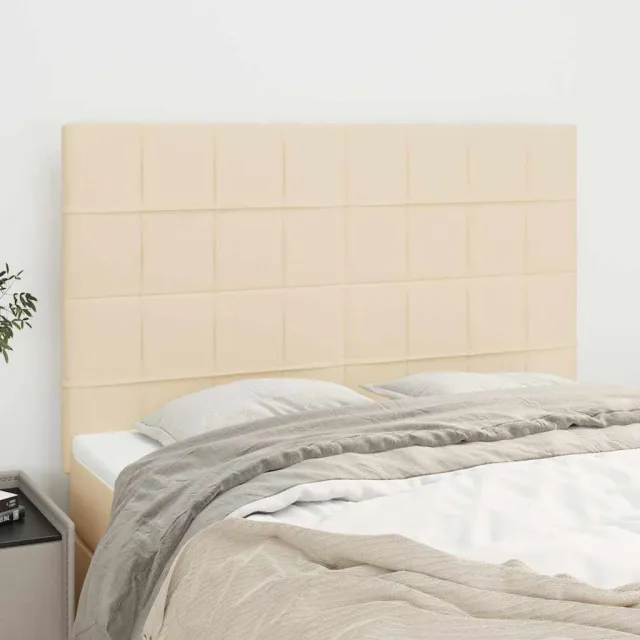 vidaXL Hoofdbord crème 144x5x118/128 cm stof