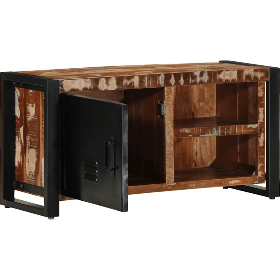 vidaXL Tv-meubel 80x30x40 cm massief hout gerecycled bruin, foto 2