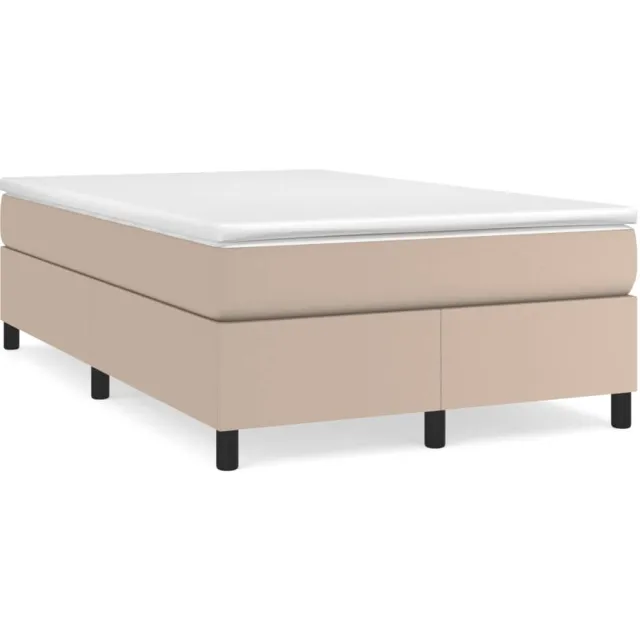 vidaXL Boxspring met matras kunstleer cappuccinokleurig 120x190 cm bruin