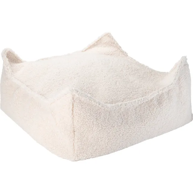 Wigiwama Teddy Square Ottoman / Poef - 80x70x50cm - Cream White Wit