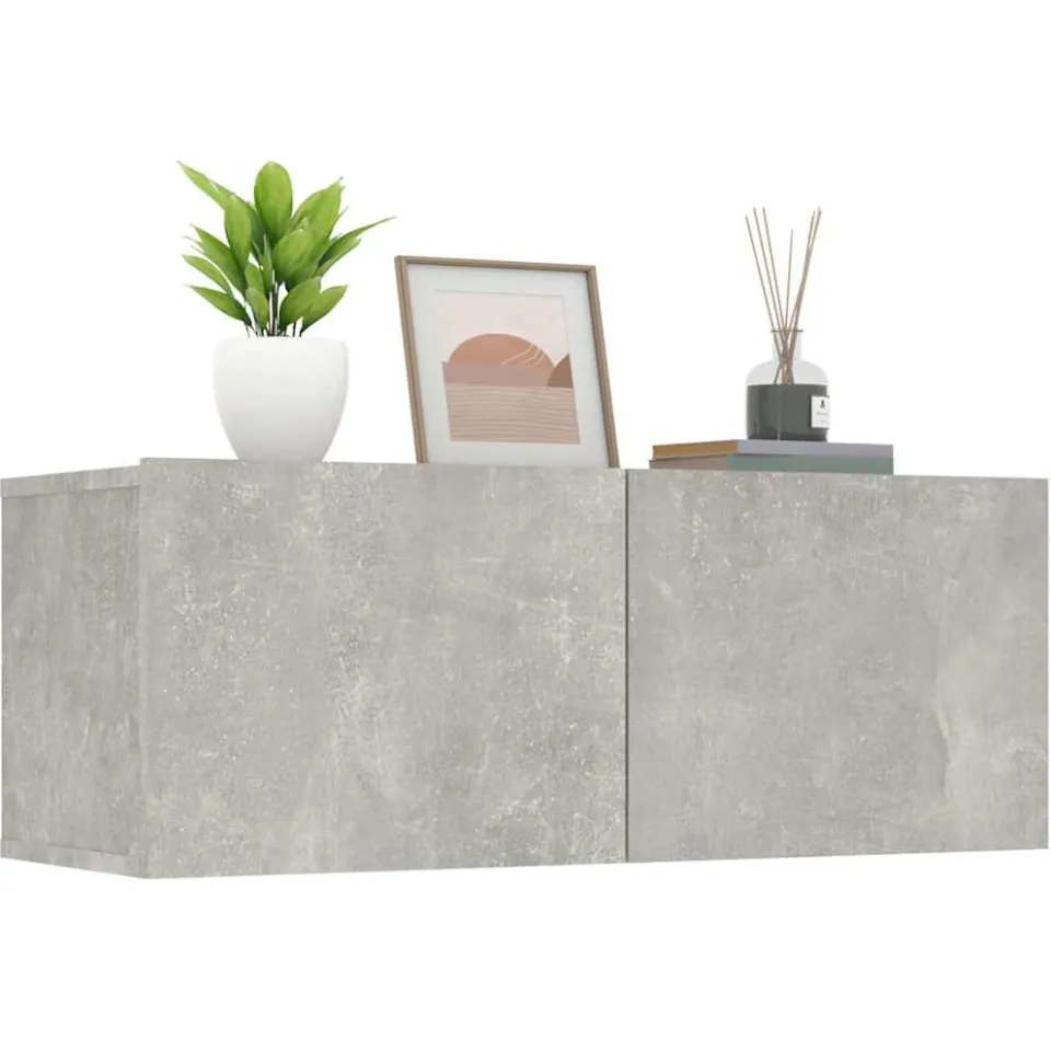 vidaXL Tv-meubels 2 st 80x30x30 cm bewerkt hout betongrijs grijs, foto 3