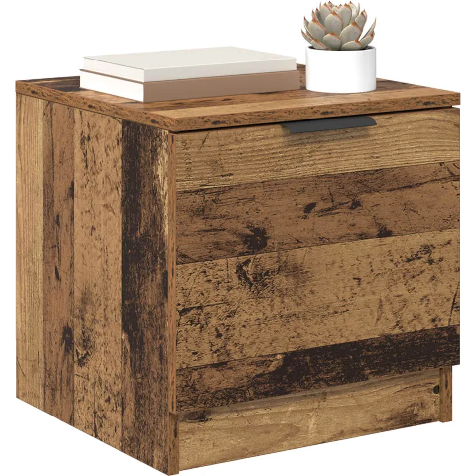 vidaXL Bed kast 2 st Oudhout 40 x 39 x 40cm Bewerkt hout Bruin