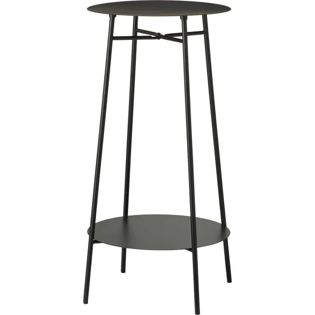 Home & Styling Collection Home Styling Collection - Hoge metalen bijzettafel RENI met planken, Ø 35 x 60 cm Zwart