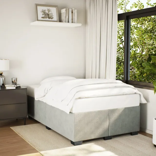 vidaXL Bedframe zonder matras 120x200 cm fluweel lichtgrijs grijs