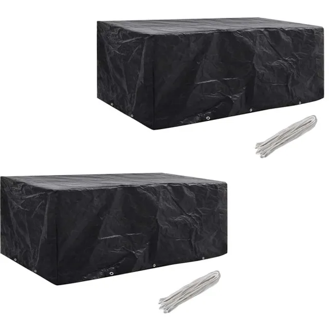 vidaXL Tuinmeubelhoezen poly rattan 2 st 8-persoons 229x113 cm Zwart