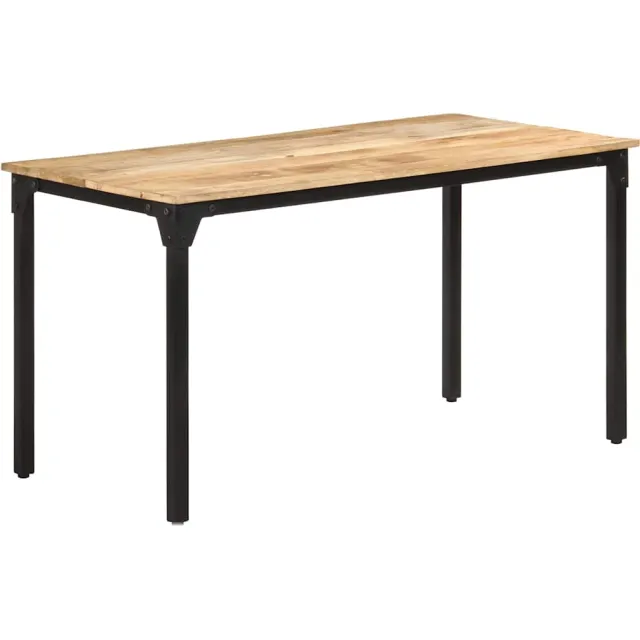 vidaXL Eettafel 140x70x76 cm ruw mangohout bruin