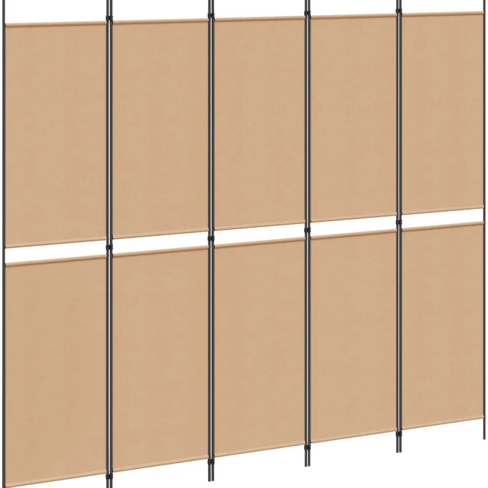 vidaXL 5-Panel Room Divider Beige 250 x 220 cm Stof, foto 3