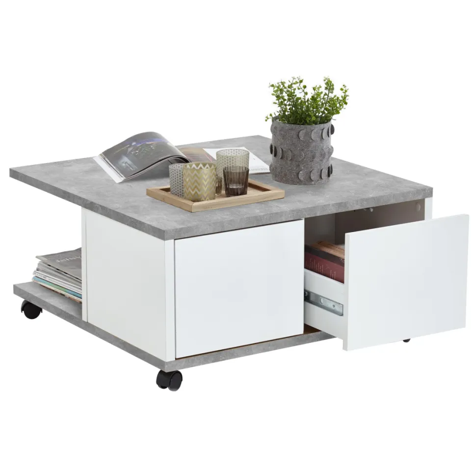 Salontafel Vince beton grijs wit, foto 2