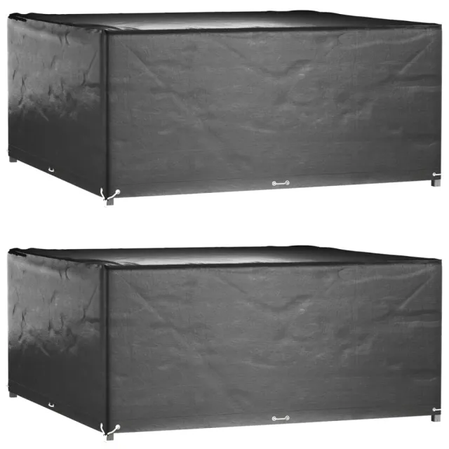 vidaXL Tuinmeubelhoezen 2 st 16 oogjes vierkant 300x300x75 cm Zwart