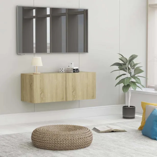 vidaXL Tv-meubel 80x30x30 cm bewerkt hout sonoma eikenkleurig Bruin