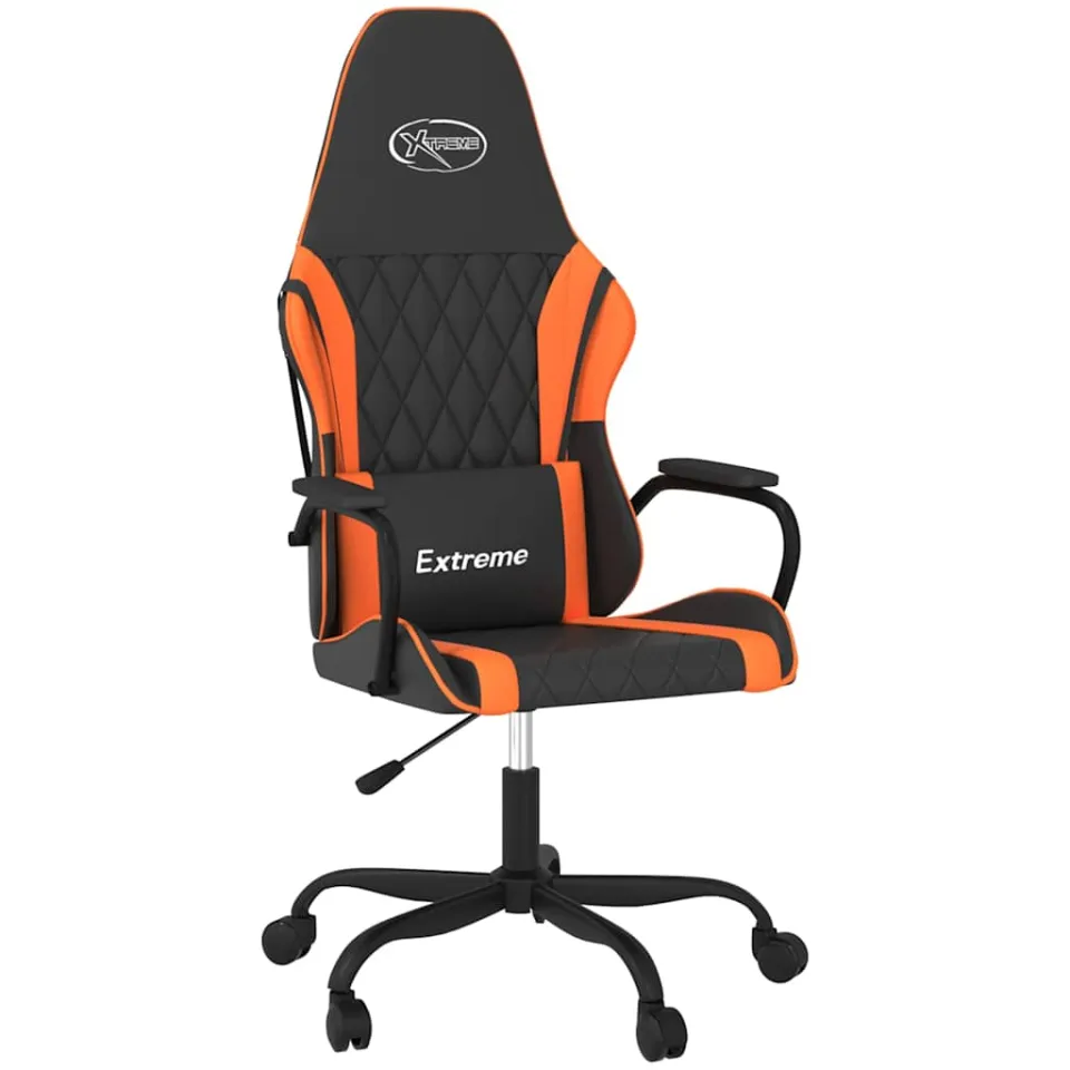 vidaXL Gamestoel kunstleer zwart en oranje, foto 3