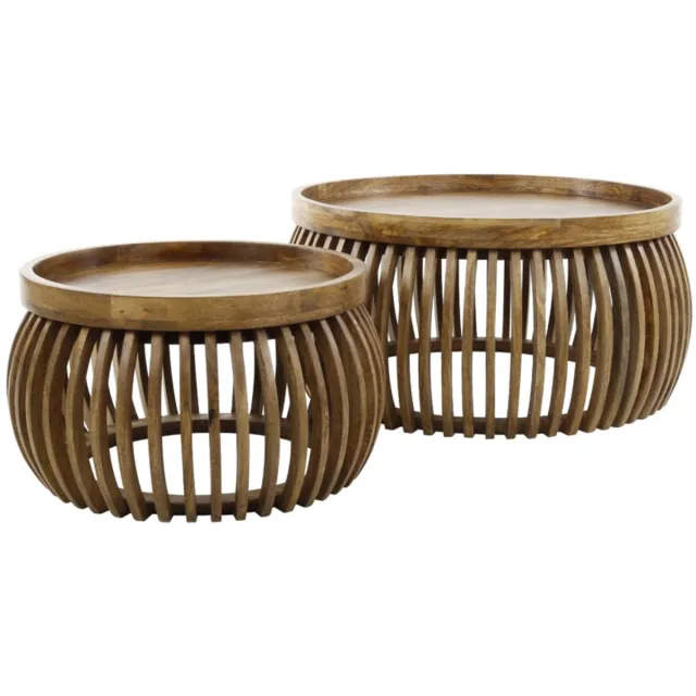 Zaloni Salontafel set van 2 tweak curve bruin