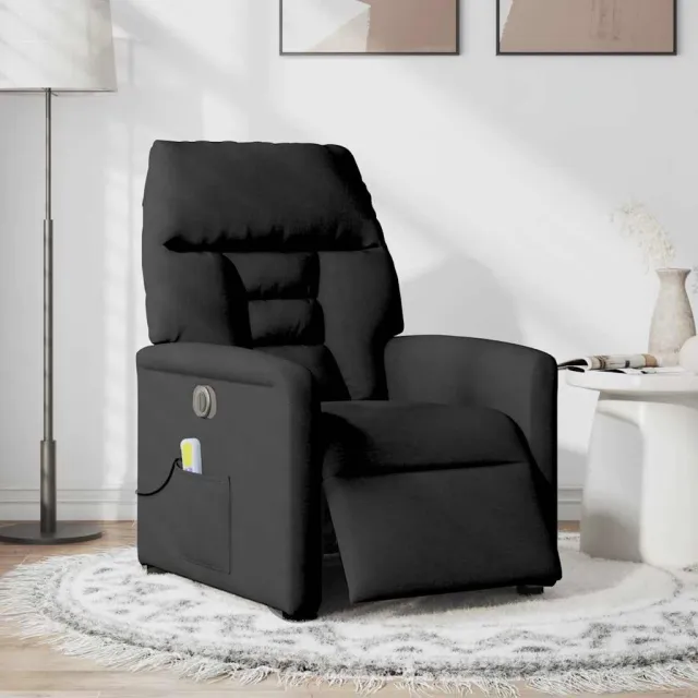 vidaXL Massagestoel elektrisch verstelbaar stof zwart