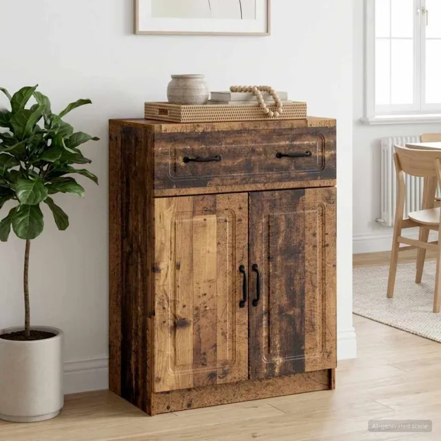 vidaXL Dressoir met lade Oud hout 66 x 34,5 x 87 cm Bewerkt hout Bruin