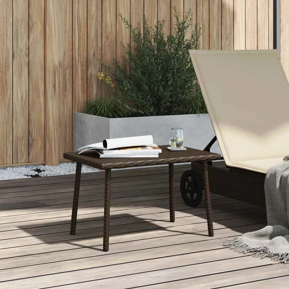 vidaXL Tuin salontafel rechthoekig 60x40x37 cm poly rattan bruin, foto 3