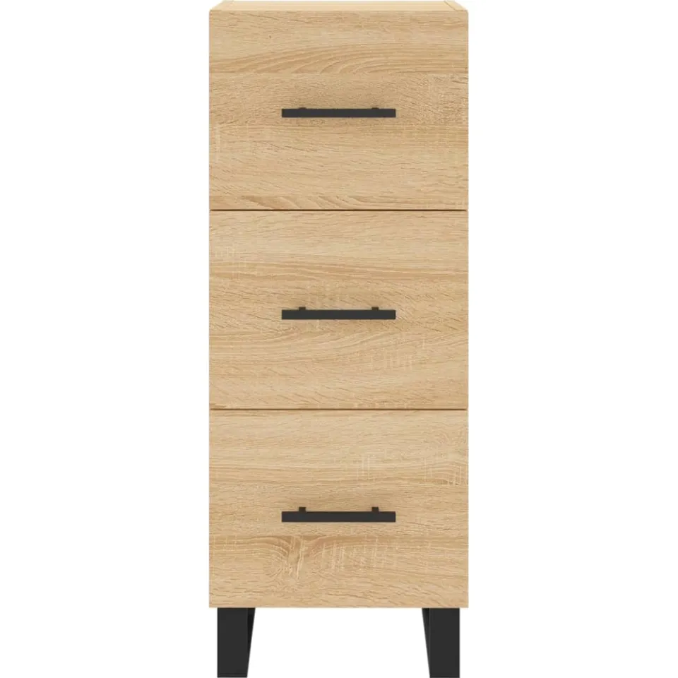 vidaXL Dressoir 34,5x34x90 cm bewerkt hout sonoma eiken, foto 4