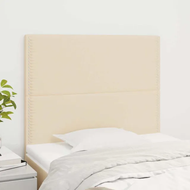 vidaXL Hoofdbord crème 90x5x118/128 cm stof