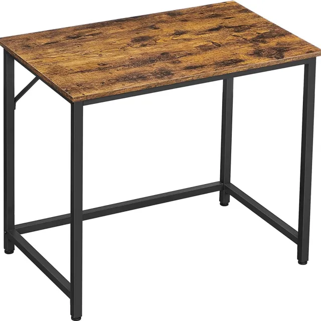 Hoppa! bureau, computer bureau, 80 x 50 x 75 cm, eenvoudige constructie, industriële vormgeving, vintage bruin-zwart