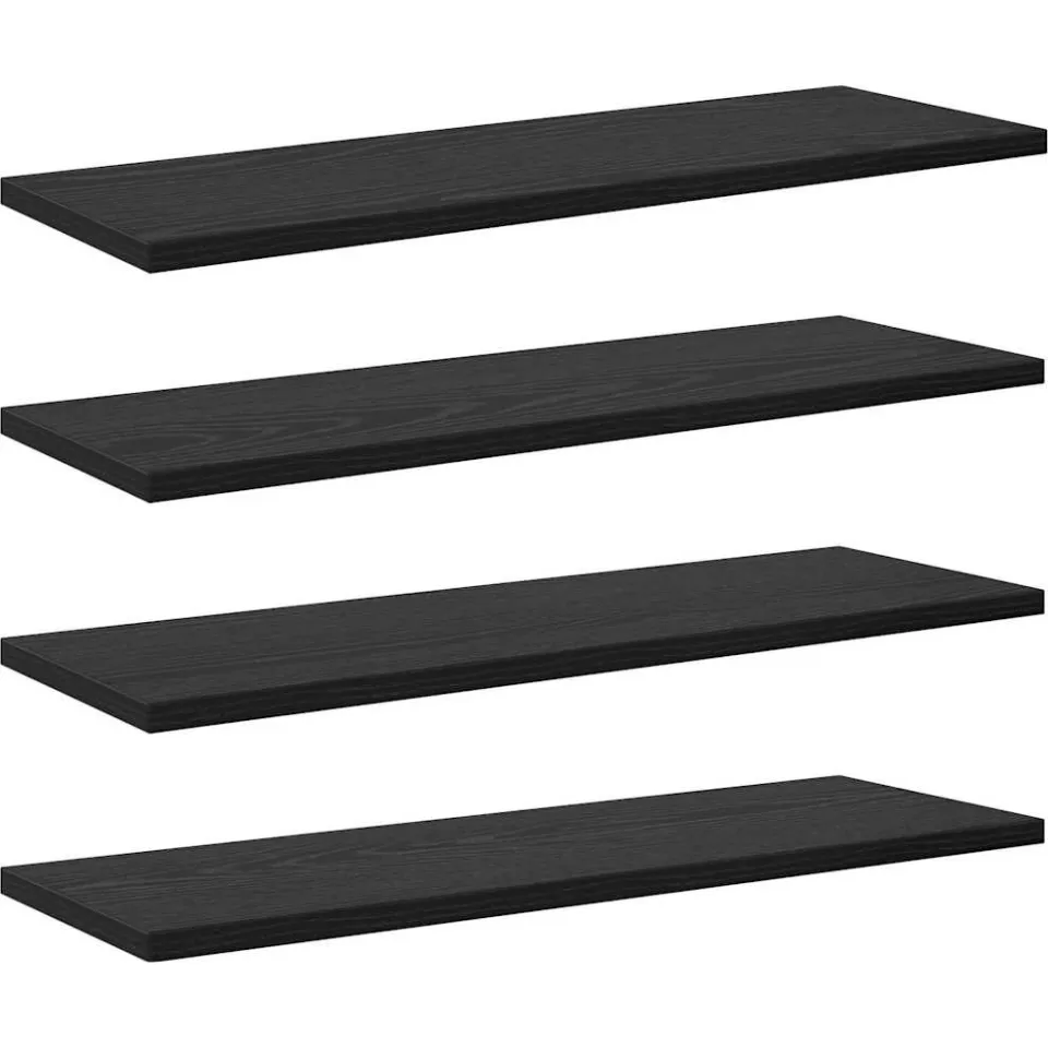 vidaXL Boekenplank Bord 3-laags 4 st 60 x 20 x 1,5 cm Bewerkt hout Zwart