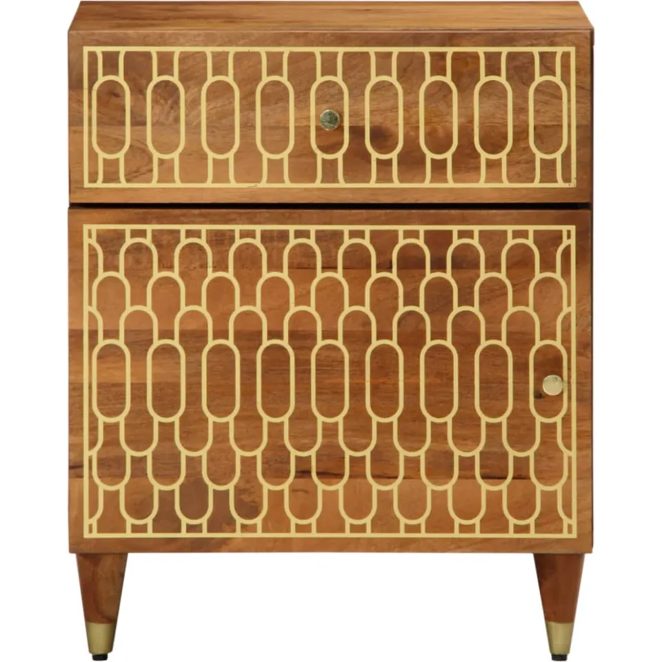 vidaXL Nachtkastje 50x33x60 cm massief mangohout bruin, foto 2