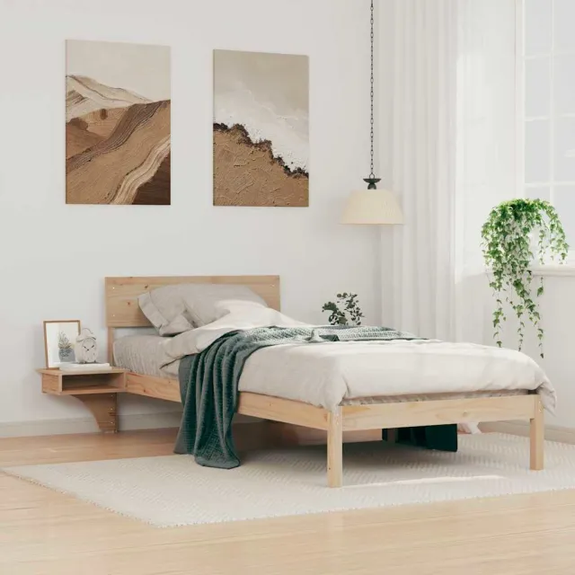 vidaXL Bedframe met hoofdeinde Bruin 80 x 200 cm Massief grenenhout