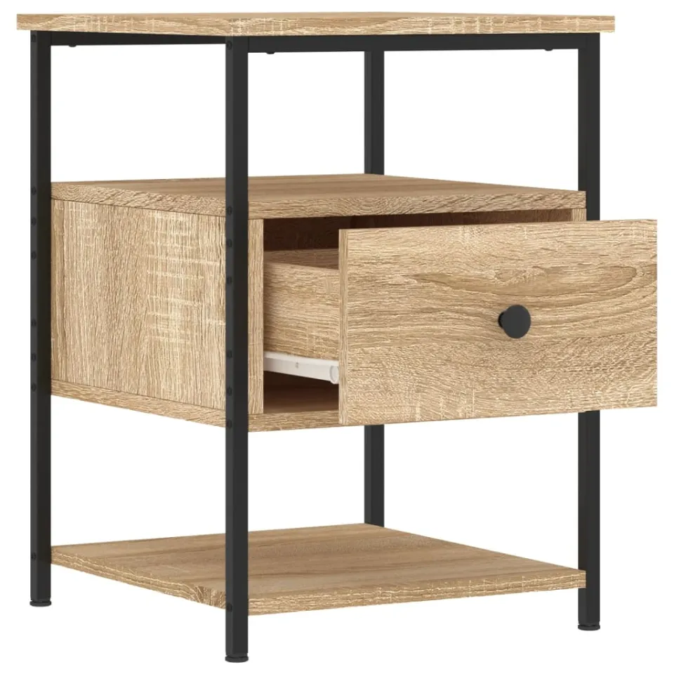 vidaXL Nachtkastje 40x42x56 cm bewerkt hout sonoma eikenkleurig