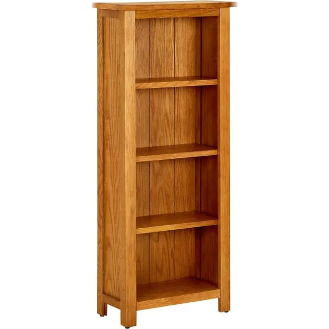 vidaXL Boekenkast met 4 schappen 45x22x110 cm massief eikenhout Bruin