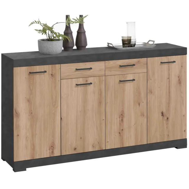 dressoir Hermes Artisan eiken Bruin | Grijs
