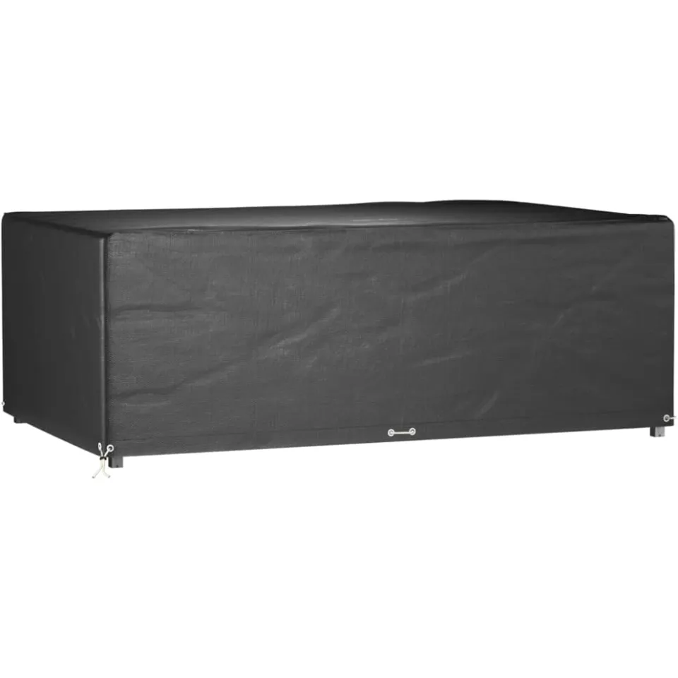 vidaXL Tuinmeubelhoezen 2 st 12 oogjes rechthoekig 213x132x75 cm zwart, foto 2