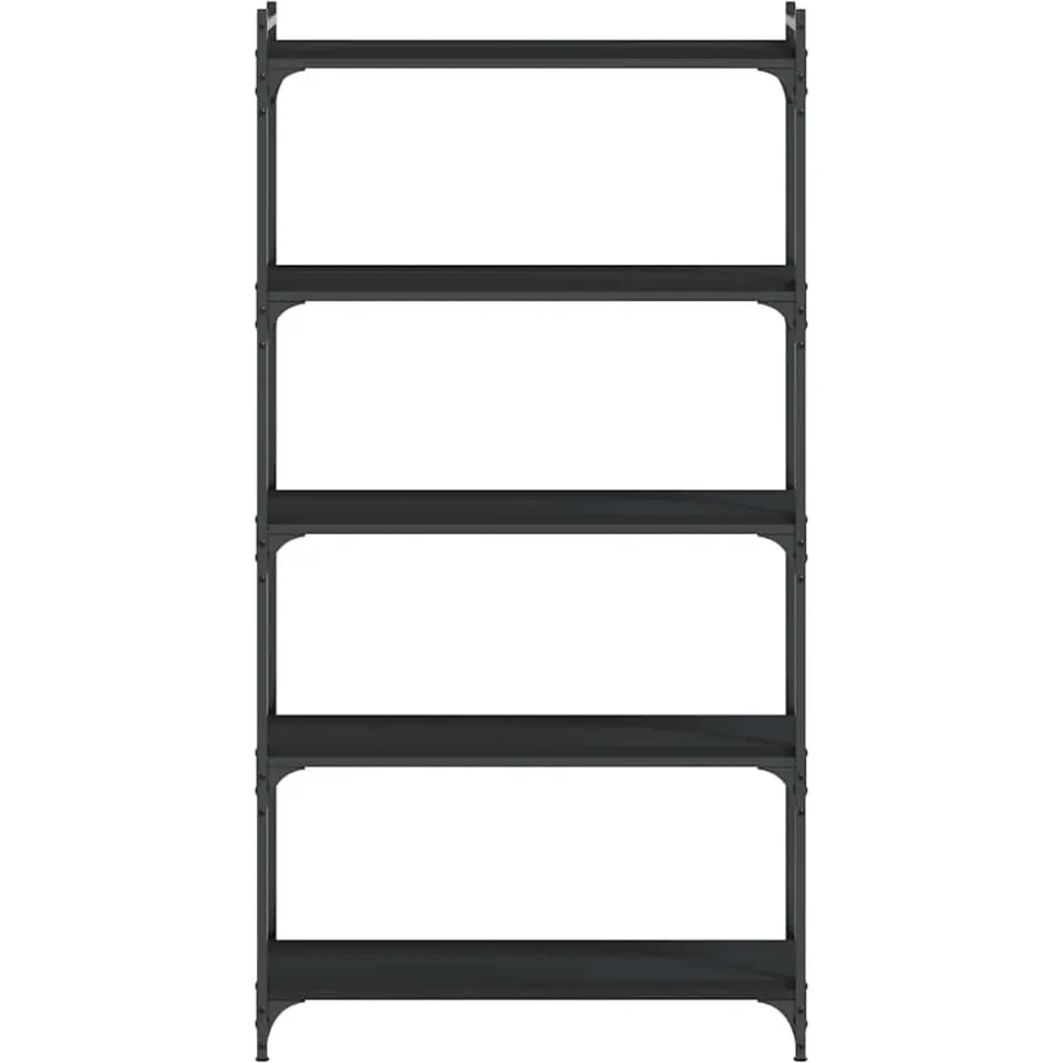 vidaXL Boekenkast 5-laags 80x30x154 cm bewerkt hout zwart, foto 2