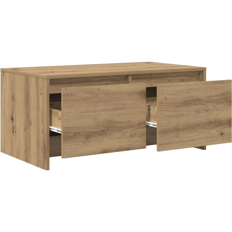 vidaXL Salontafel Artisanaal eiken 90 x 50 x 41,5 cm Bewerkt hout Bruin