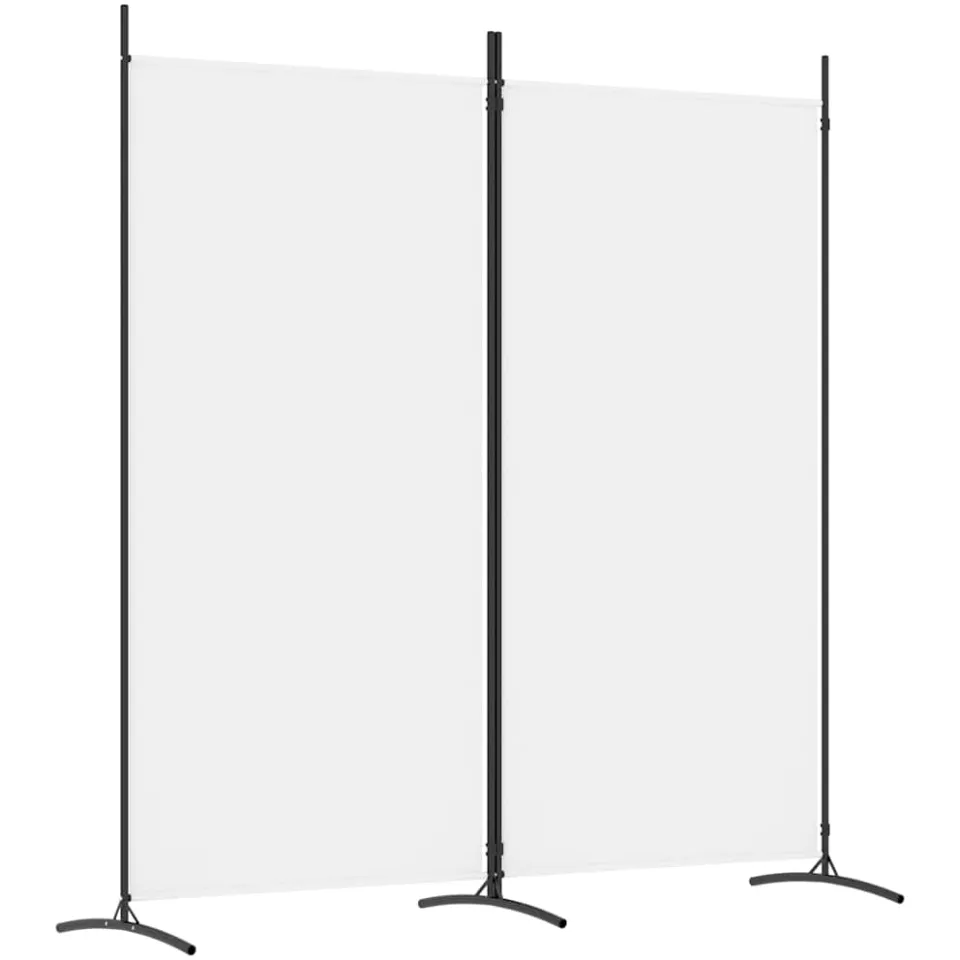 vidaXL Kamerscherm met 2 panelen 175x180 cm stof wit, foto 3